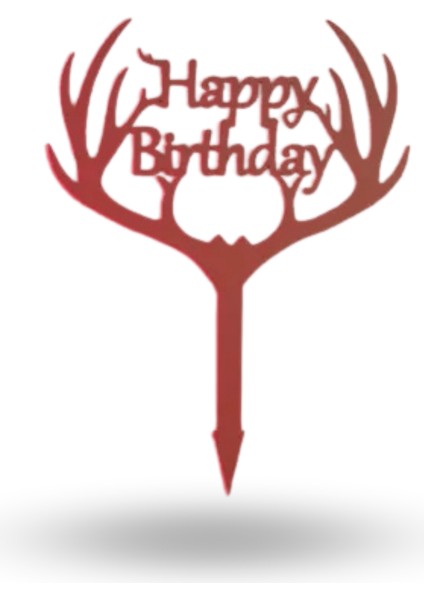 Büro Ev Ofis Etkinik Süsleri Için Turuncu Happy Birthday Fiyonklu Pasta Kek Çubuğu