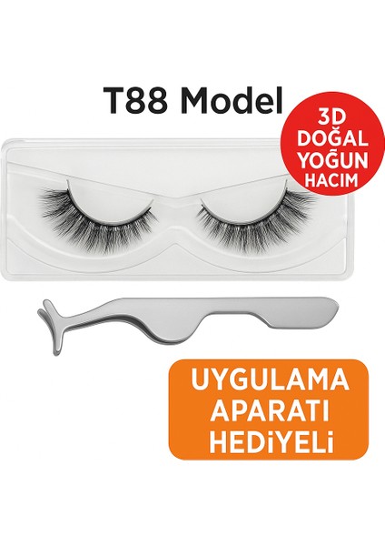 Manyetik Takma Kirpik Seti 3D Doğal Yoğun Hacim – Uygulama Aparatı Hediyeli, Kolay Takılan ve Yeniden Kullanılabilir