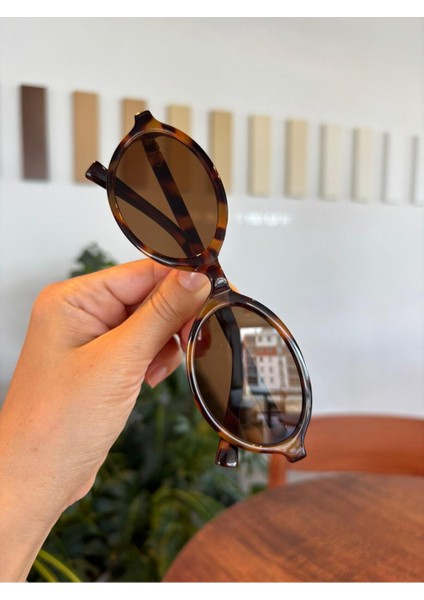 Miux Leopar Çerçeveli Kahverengi Metal Aksesuarlı Ital Ürün Kemik Çerçeve Vip Ürün fırsatları