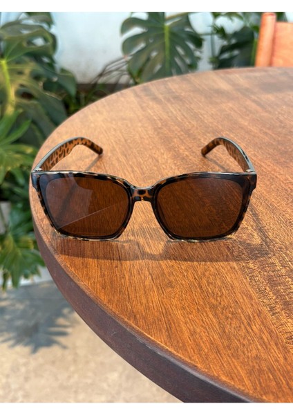 Gentle Leopar Unisex Kadın Erkek Büyük Köşeli Güneş Gözlüğü Unisex 63 Ekartman