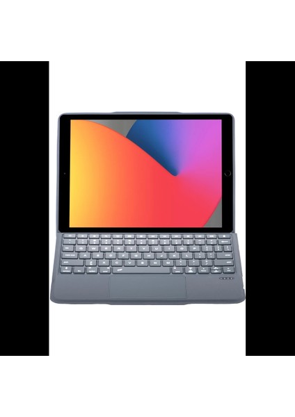 T5506D iPad 10.2 (9.nesil) Kılıf Palermo Ledli Klavyeli Standlı Tablet Kılıfı - Siyah
