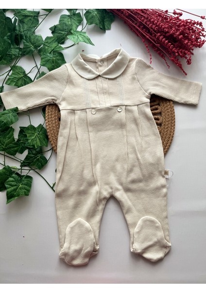 Kopanakili Bebe Yakalı Erkek Bebek Tulum