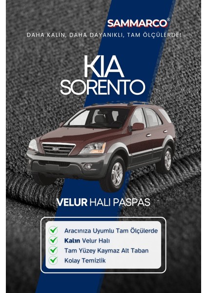 Kia Sorento 2007 Halı Paspas Velur Paspas Kumaş Paspas Oto Paspas fiyatları