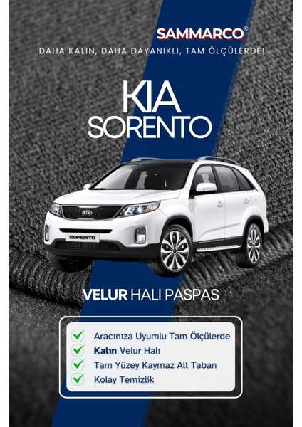 Kia Sorento 2009 Halı Paspas Velur Paspas Kumaş Paspas Oto Paspas fiyatları