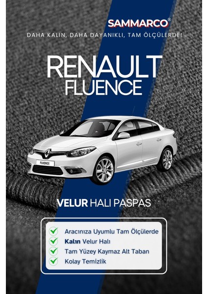 Renault Fluence 2013 Halı Paspas Velur Paspas Kumaş Paspas Oto Paspas fiyatları