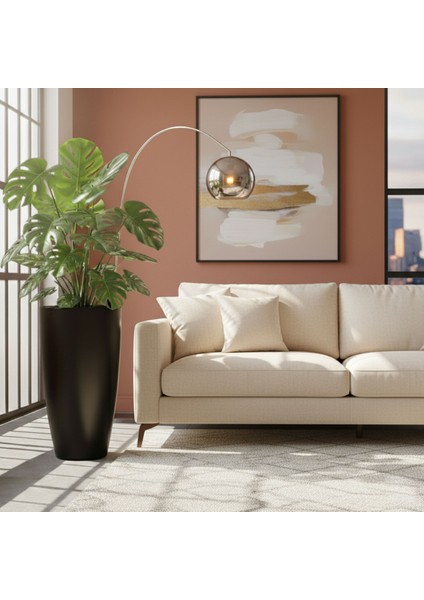 Aura Curva 70X40CM Kıvrımlı Konik Fiberglass Saksı Büyük Boy Iç Dış Mekan Dış Mekan modelleri