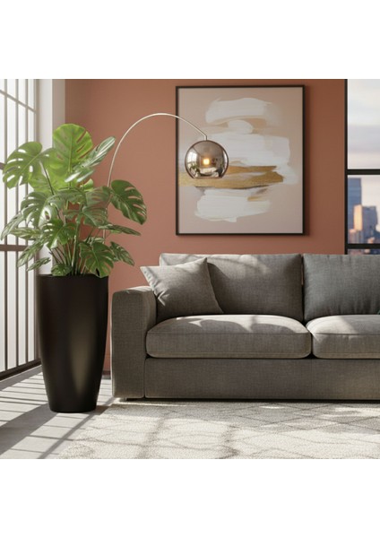 Aura Curva 70X40CM Kıvrımlı Konik Fiberglass Saksı Büyük Boy Iç Dış Mekan Dış Mekan fırsatları