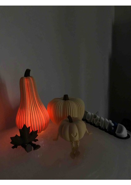 Sonbahar Temalı 3D Baskı Balkabağı Dekor Seti – Pilli Işıklı Mumluk (Pla Malzeme) fırsatları