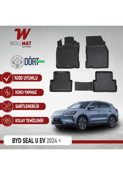 Byd Seal U Ev Paspas 2023 ve Sonrası Uyumlu 3D Havuzlu Paspas Seti