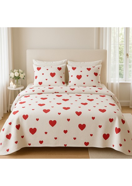 Yatak Örtüsü Çift Kişilik Pike Yastık Kılıfı Hediyeli