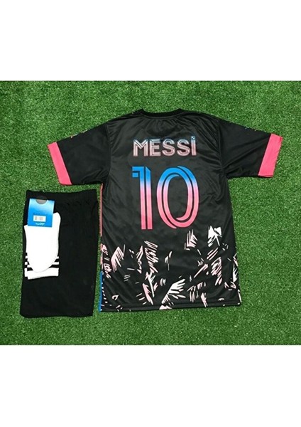 Miami 2023/24 Yeni Sezon Lionel Messi Çocuk Forması 3'lü Set (Black)