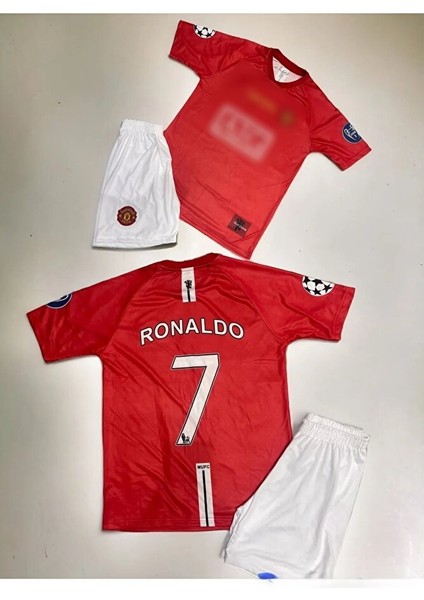 Cristiano Ronaldo Moskova 2008 Sezonu Çocuk Manchester/united Kırmızı Forması 4'lü Set (Hediyeli)