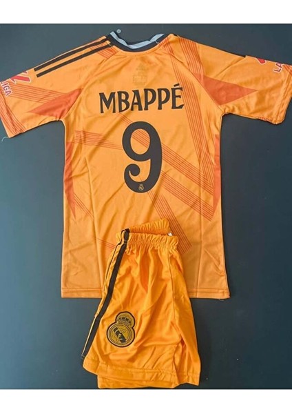 Kylian Mbappe 2024-25 Sezonu R,e,a,l, M,a,d,r,i,d Deplasman Çocuk Forması 4'lü Set