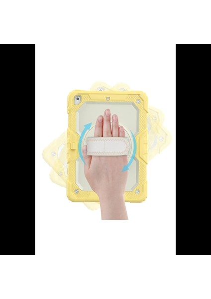 iPad 10.2 (7.nesil) Kılıf Strap New Tablet Kapak - Sarı modelleri