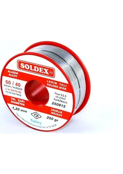 Buğz 60-40 Lehim Teli 200 gr 1,6 mm - Sn:60 / Pb:40