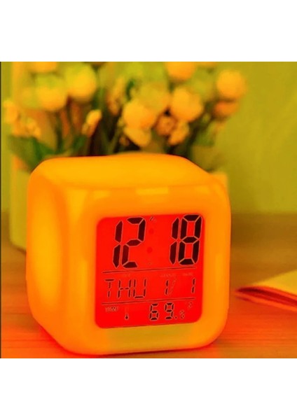 LED Dijital Renkli Masa Saati Alarm Termometre Tarih Masaüstü Saat (2818) fiyatları
