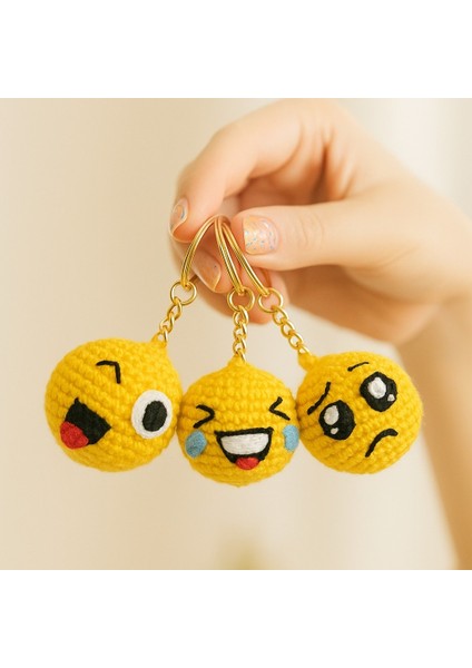 Amigurumi Emoji Anahtarlık 1 Adet modelleri