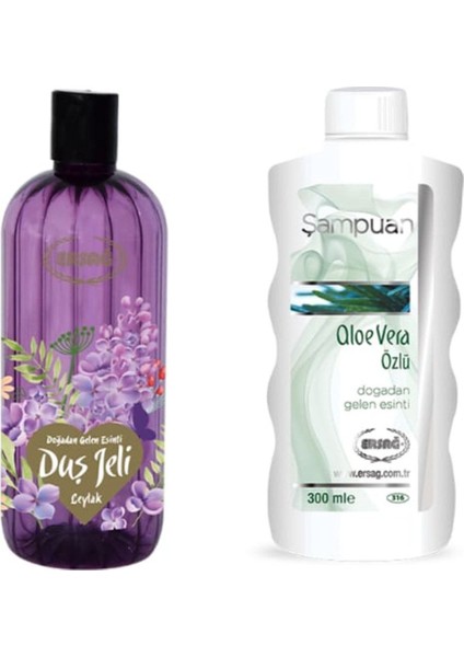 Leylak Duş Jeli 500 ml Aloe Vera Özlü Şampuan 300 ml