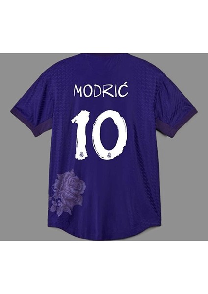 Luka M,o,d,r,i,c, 2023-24 Sezonu Özel Mor Güllü Tasarım R,e,a,l, M,a,d,r,i,d, Forması