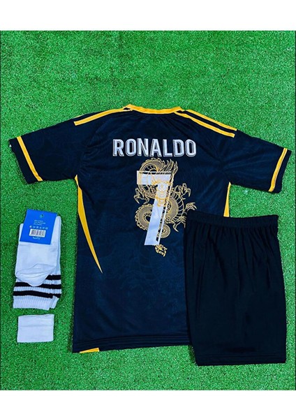 Cristiano Ronaldo Özel Dragon Tasarımlı Çocuk Forması 4'lü Set