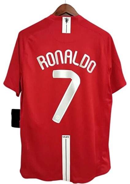 Cristiano Ronaldo 2008 Sezonu Efsane Nostaljik Kırmızı Kısa Kollu Yetişkin Forması