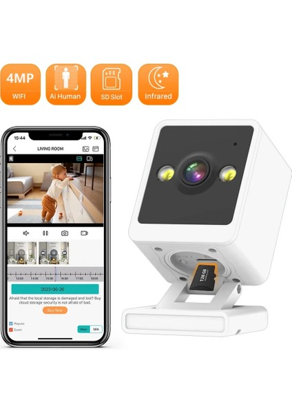 Blic Blm-45 2MP Full Hd Akıllı Wi-Fi Ip Kamera / Dahili Mikrofon ve Hoparlör (Çift Yönlü Ses) / İç Ortam Bebek Güvenlik Kamera Sistemi