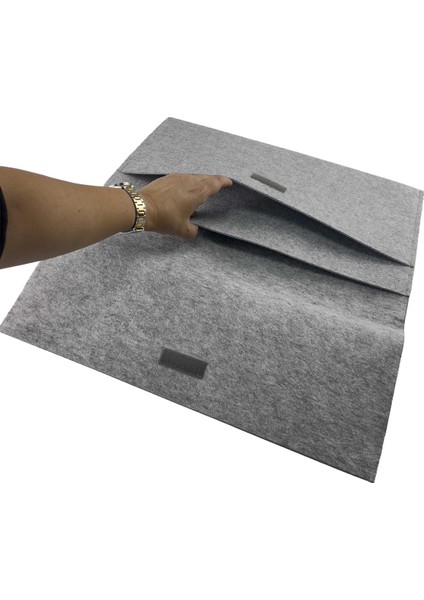 Gri Keçe Laptop Kılıfı 15.6 & 16 Inç Macbook ve Gamebook Uyumlu Koruyucu Tablet ve Evrak Çantası indirimleri