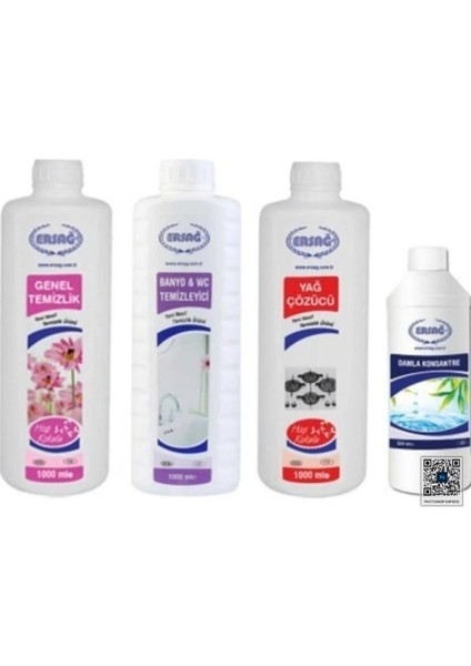 Genel Temizlik+Banyo Wc+Yağ Çöz +Damla Konsantire 500 ml
