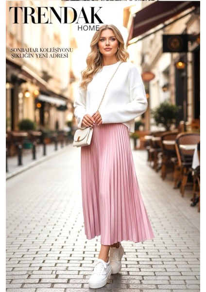 Beli Lastikli Piliseli Pembe Renk Etek modelleri
