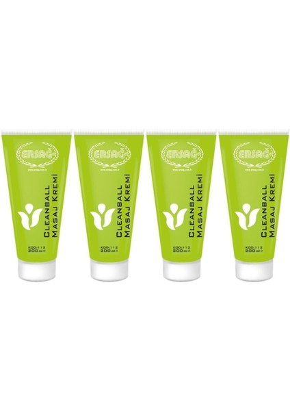 Clean Ball Masaj Kremi 200 ml x 4 Adet