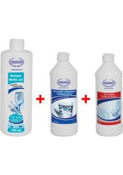 Bulaşık Matik Jel 1000ML,BULAŞIK Parlatıcısı 500ML,BULAŞIK Makinesi Temizleyici 500ML