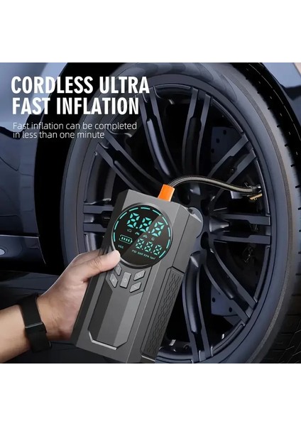 4’ü 1 Arada Lastik Şişirici – Akü Takviyesi – Powerbank – LED Işık (2818)