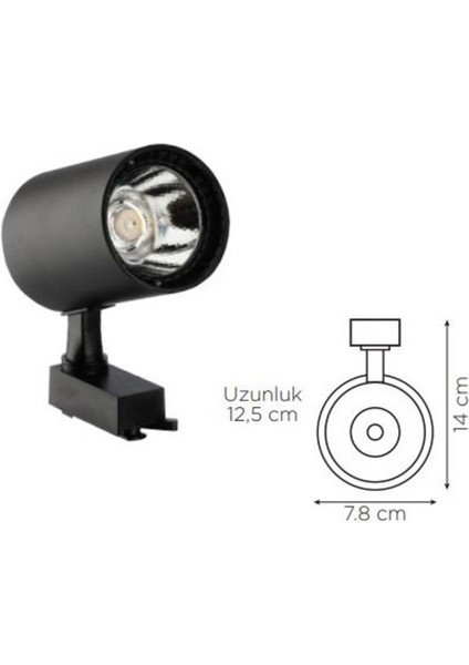 30 W Siyah Kasa Slender Ray Spot Armatürü 4000K