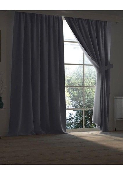 Blackout Gri Fon Perde Işık Geçirmez Pilesiz Güneşlik Fon, Gri Fon, Perde, Tül,