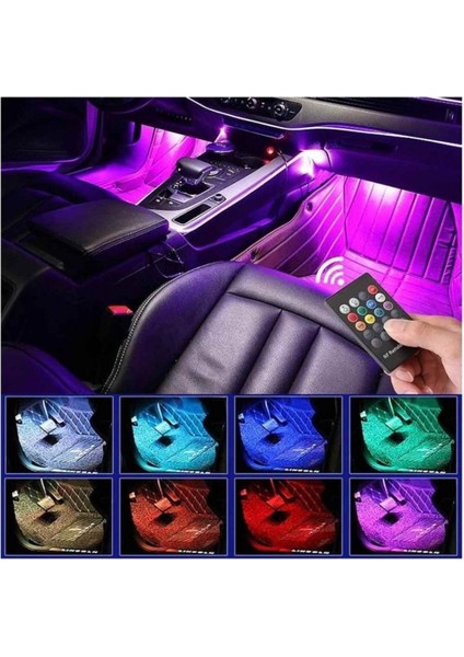 Ferrari F 355 Uyumlu Ayak Altı LED Kumandalı Araç Içi Aydınlatma 4 Lü Sese Duyarlı Renk Değiştirme Özellikli fiyatları