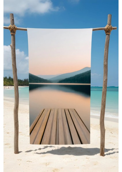 Deniz Baskılı Pamuk Plaj Havlusu – Desenli Tasarım – 75X150 cm