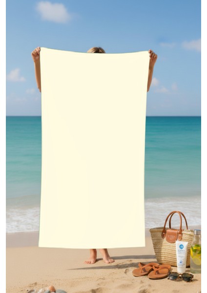 Tek Renkli Pamuklu Plaj- Banyo Havlusu – 75X150 cm