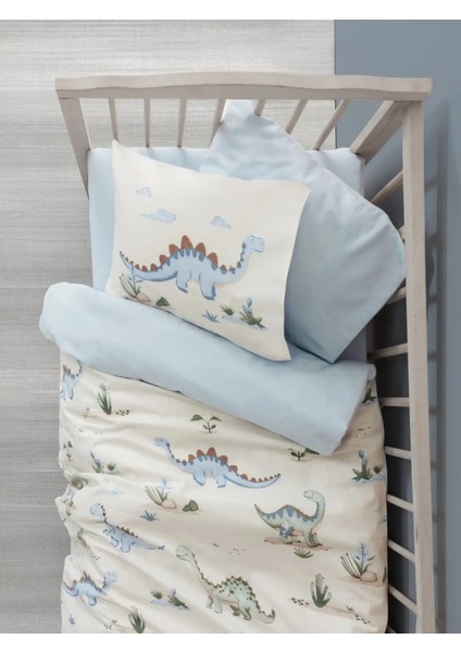 Buğz Cotton Box Bebek Nevresim Takımı Dinora Mavi