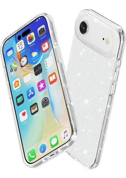 iPhone 17 Air Kılıf Simli Jelly Transparan Silikon Kapak modelleri