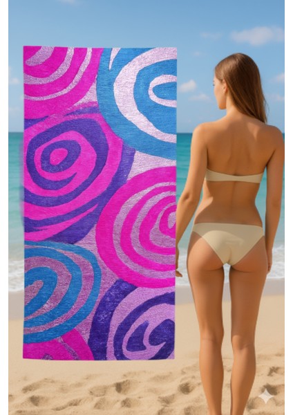 Pamuk Plaj Havlusu – Desenli Tasarım – 75X150 cm fiyatları