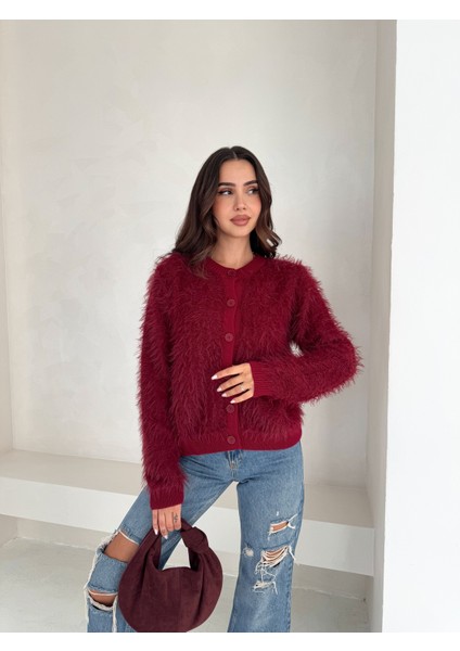 Kadın Soft Yumuşak Dokulu Triko Hırka – Kalın Örgü Bisiklet Yaka Hırka
