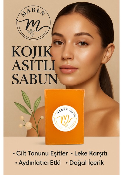 Doğal Kojik Asitli Cilt Sabunu Leke Karşıtı & Aydınlatıcı (Yüz & Vücut) 100GR 2 Adet