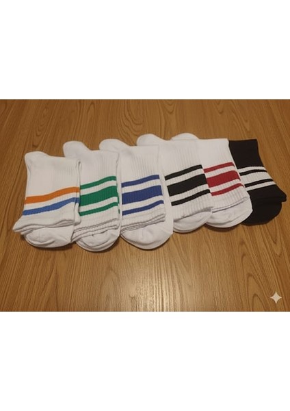 6'lı Paket Spor-Kolej-Tenis Çorabı (Çemberli)
