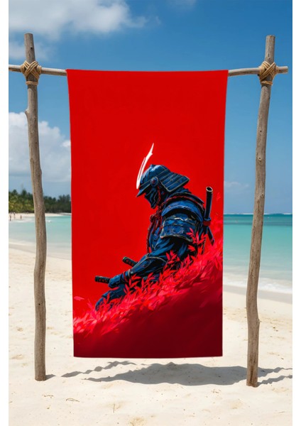 Pamuk Plaj Havlusu – Samuray 2 Tasarım – 75X150 cm