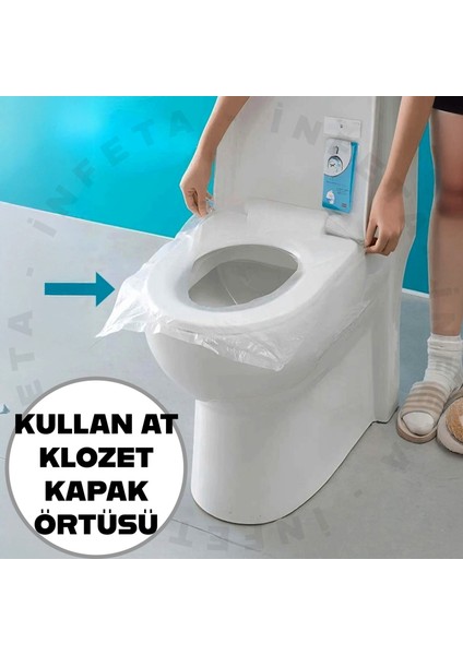 50 Adet Klozet Kapak Örtüsü Taşınabilir Tek Kullanımlık Hijyenik Klozet Kapağı Poşeti