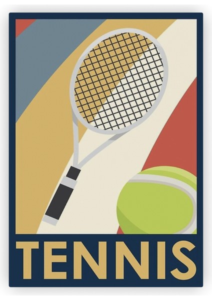 Tennis Tenis Raket Retro Vintage Ahşap Poster 20X29 cm