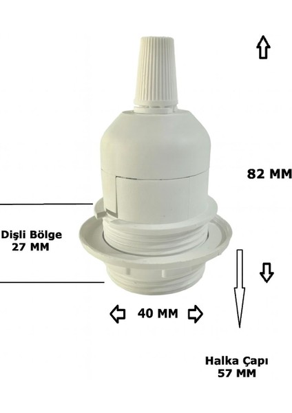 E27 Duylu 3 Metre Yerpuarlı (AÇ KAPAT ANAHTAR) Fişli Seyyar (2X0,50) (BEYAZ) fiyatları