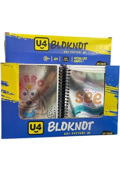 U-4 A6 Kareli̇ Not Defteri̇ Metali̇ze U4-F1600 24
