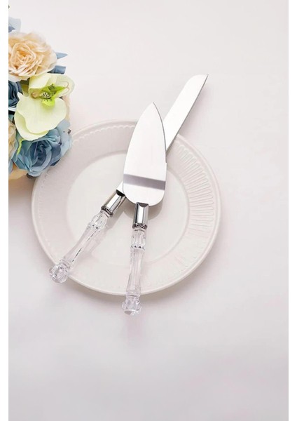 2 Li Paslanmaz Çelik Pasta Servis Seti Spatula Bıçak Seti indirimleri