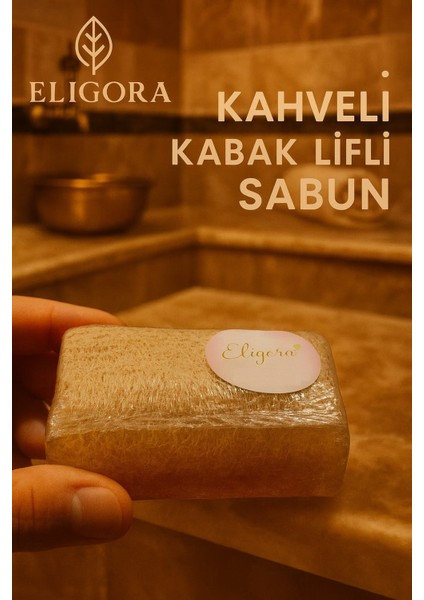 Doğal Kabak Lifli Türk Kahveli Sabun